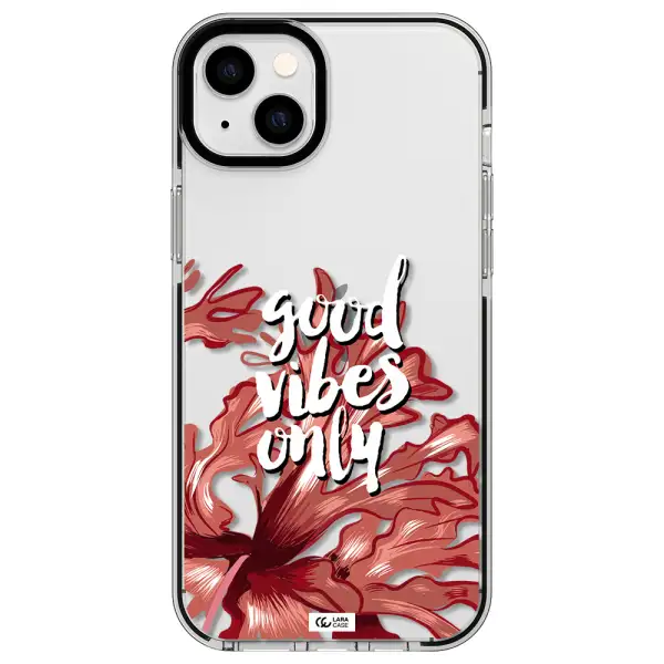 Tropical Vibes Red Apple iPhone 14 plus impact black border Case