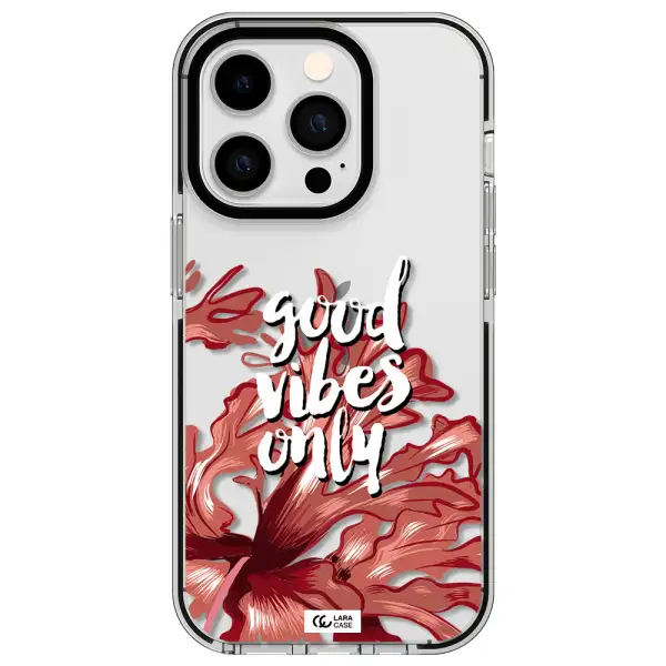 Tropical Vibes Red Apple iPhone 14 pro impact black border Case