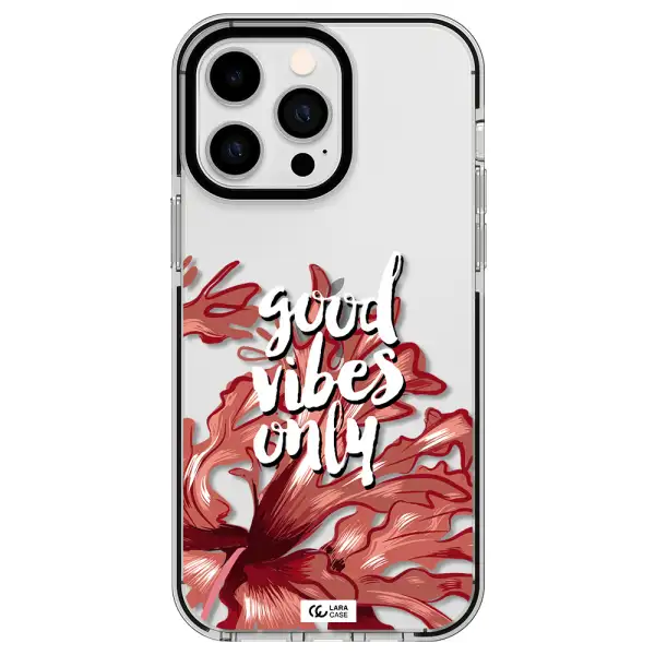 Tropical Vibes Red Apple iPhone 14 pro max impact black border Case