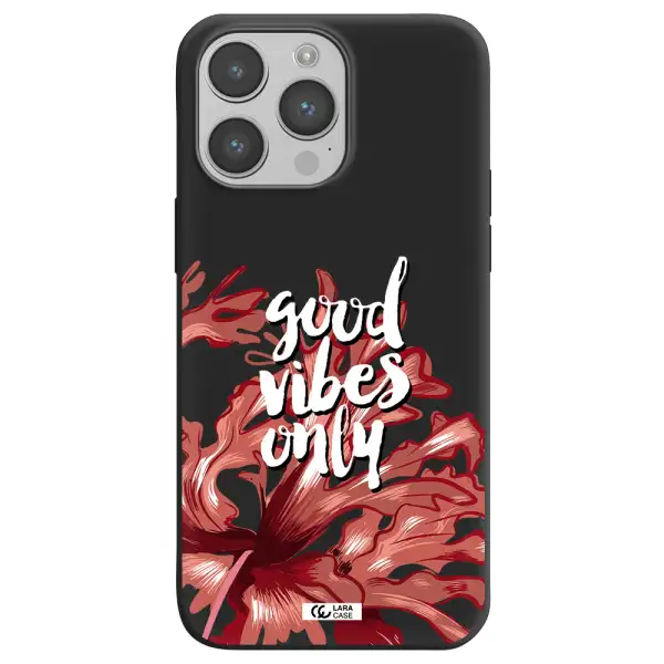 Tropical Vibes Red Apple iPhone 14 pro max Silicone black Case