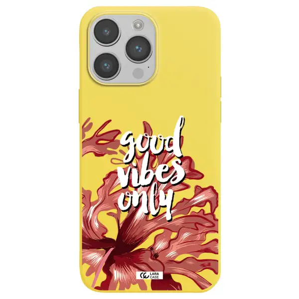 Tropical Vibes Red Apple iPhone 14 pro Silicone canary yellow Case