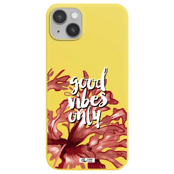 Tropical Vibes Red Apple iPhone 14 Silicone canary yellow Case