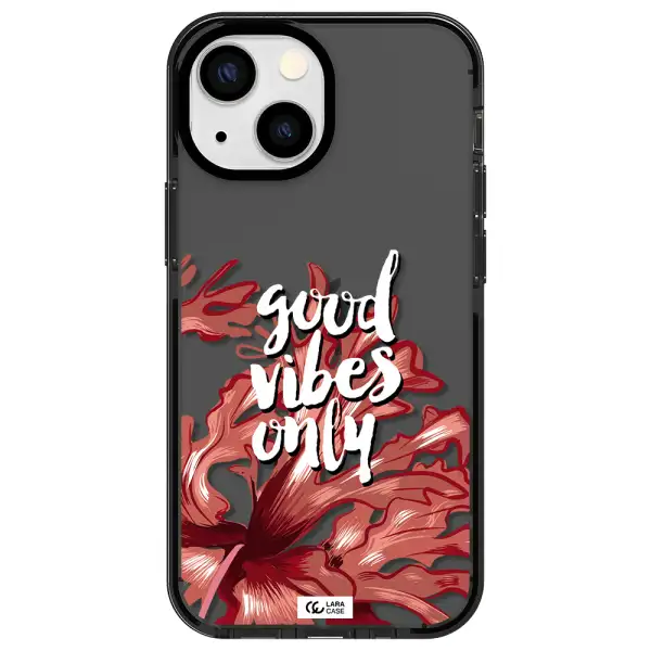Tropical Vibes Red Apple iPhone 15 impact Smoke Black Case