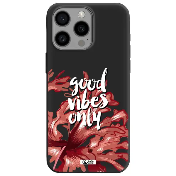 Tropical Vibes Red Apple Iphone 15 Pro max Silicone black Case
