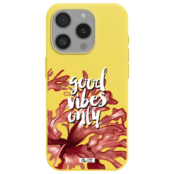Tropical Vibes Red Apple Iphone 15 Pro Silicone Canary Yellow Case