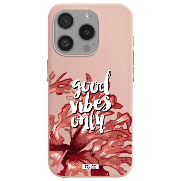 Tropical Vibes Red Apple Iphone 15 Pro Silicone Pastel Pink Case