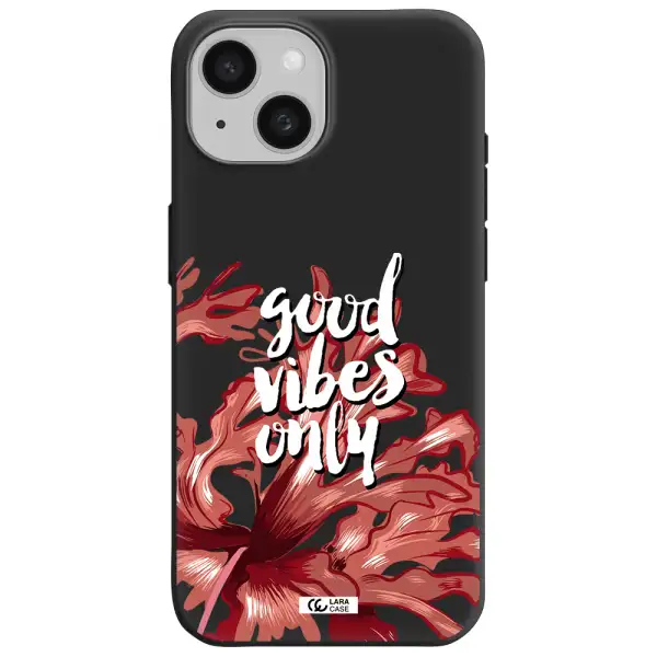 Tropical Vibes Red Apple iPhone 15 Silicone black Case