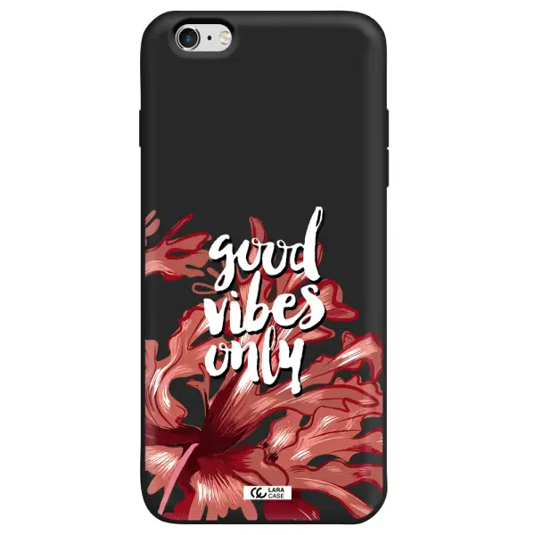 Tropical Vibes Red Apple iPhone 6S Silicone black Case