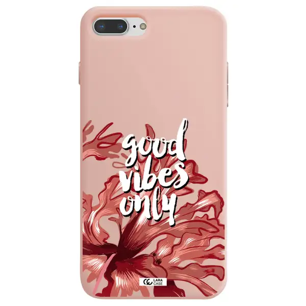 Tropical Vibes Red Apple iPhone 7 plus Silicone pastel pink Case