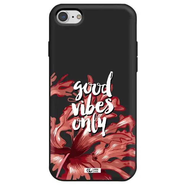 Tropical Vibes Red Apple iPhone 7 Silicone black Case