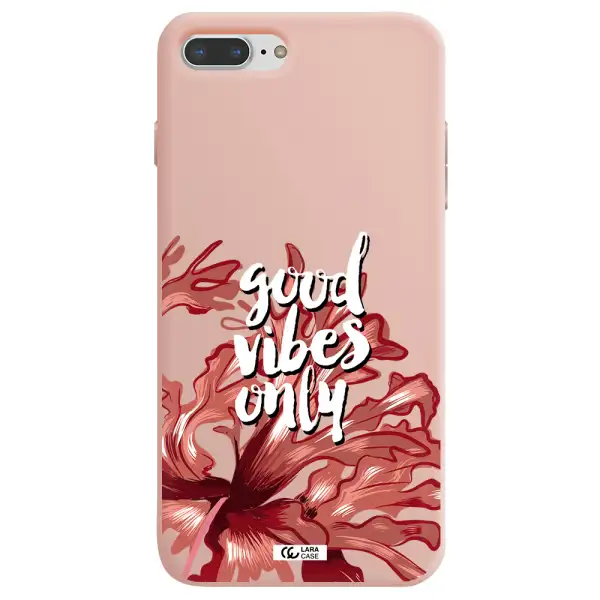 Tropical Vibes Red Apple iPhone 8 plus Silicone pastel pink Case