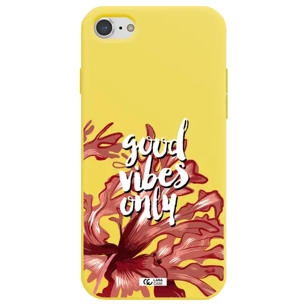 Tropical Vibes Red Apple iPhone 8 Silicone canary yellow Case