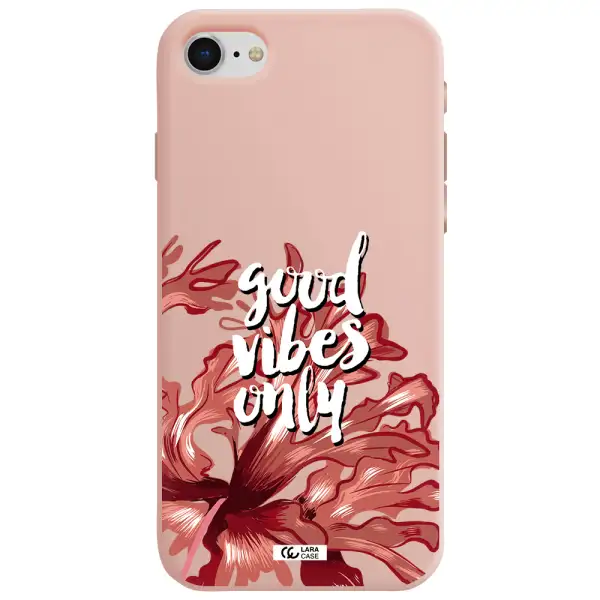 Tropical Vibes Red Apple iPhone se 2020 Silicone pastel pink Case