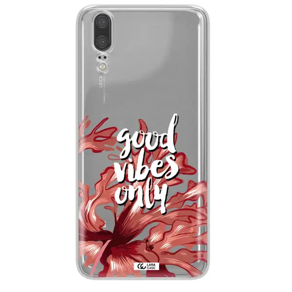 Tropical Vibes Red Huawei P20 Clear TPU Case