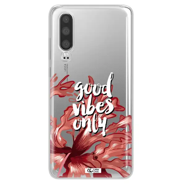Tropical Vibes Red Huawei P30 Clear TPU Case