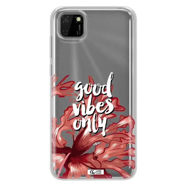 Tropical Vibes Red Huawei Y5P Clear TPU Case