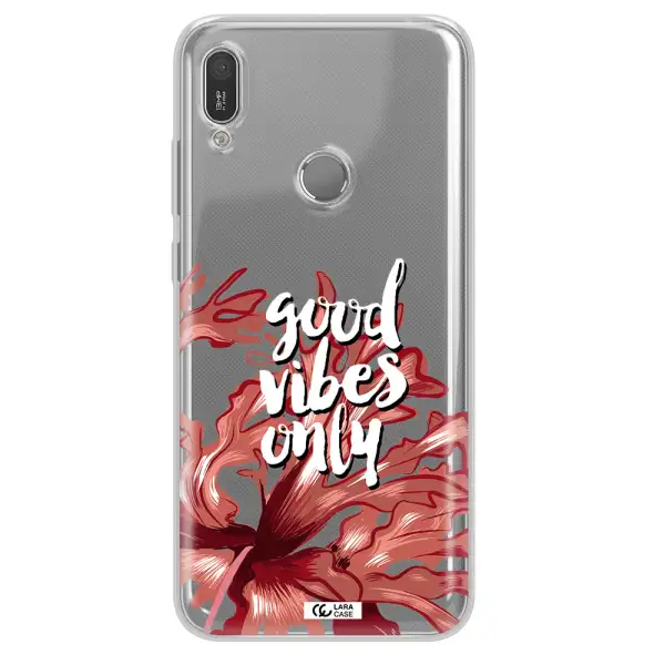 Tropical Vibes Red Huawei Y6 2019 Clear TPU Case