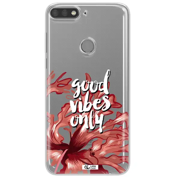Tropical Vibes Red Huawei Y7 Prime 2018 Clear TPU Case