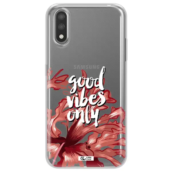 Tropical Vibes Red Samsung A01 Clear TPU Case