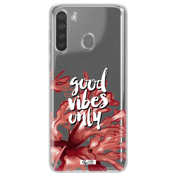 Tropical Vibes Red Samsung A21 Clear TPU Case