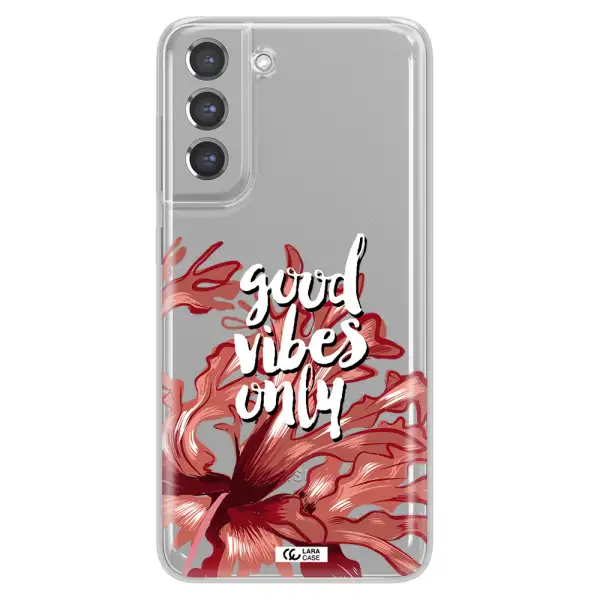 Tropical Vibes Red Samsung A21 Fe Clear TPU Case