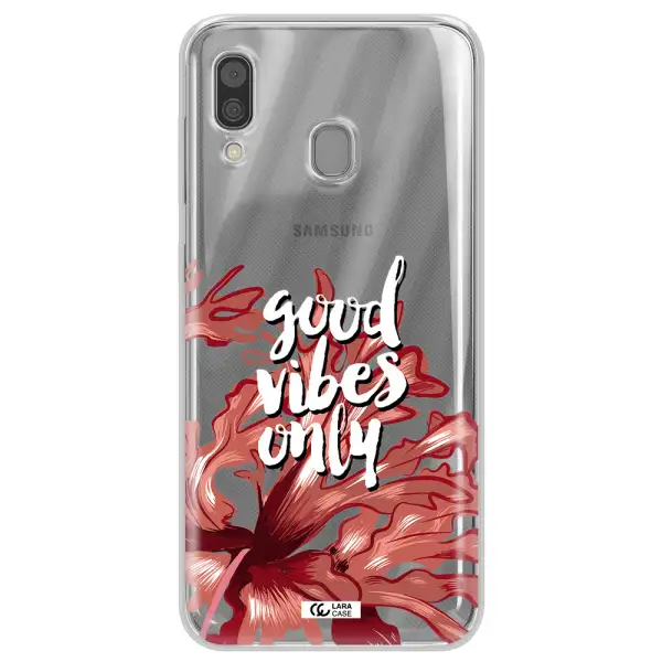 Tropical Vibes Red Samsung A30 Clear TPU Case