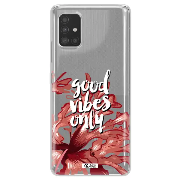 Tropical Vibes Red Samsung A51 Clear TPU Case