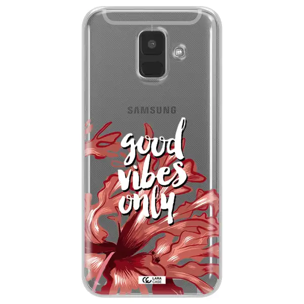 Tropical Vibes Red Samsung A6 Clear TPU Case