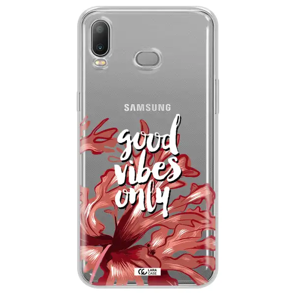 Tropical Vibes Red Samsung A6S Clear TPU Case