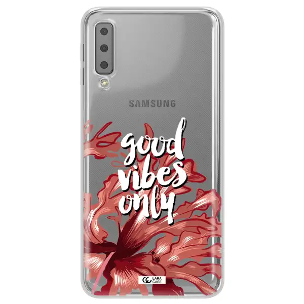 Tropical Vibes Red Samsung A7 2018 Clear TPU Case