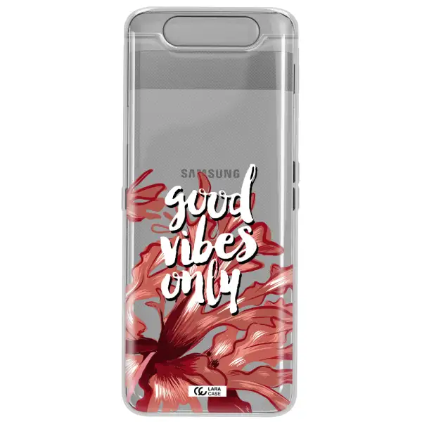 Tropical Vibes Red Samsung A80 Clear TPU Case