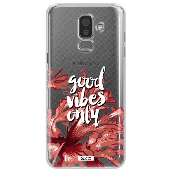 Tropical Vibes Red Samsung J8 Clear TPU Case
