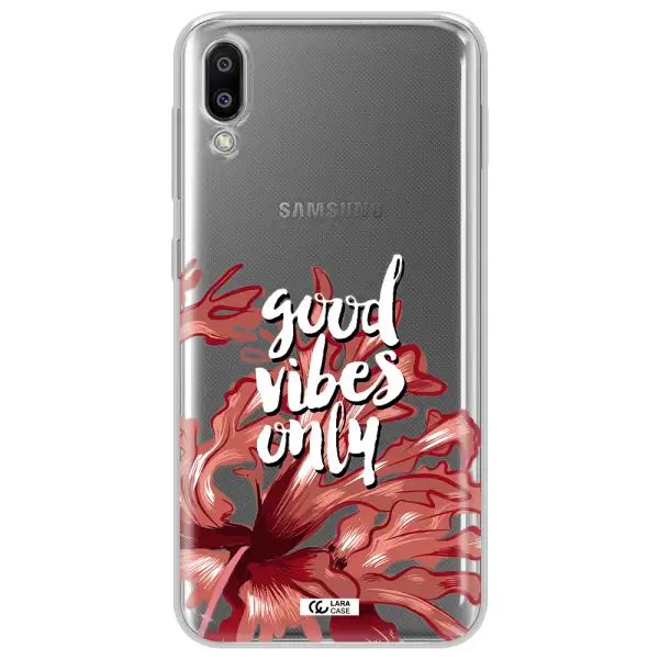 Tropical Vibes Red Samsung M10 Clear TPU Case