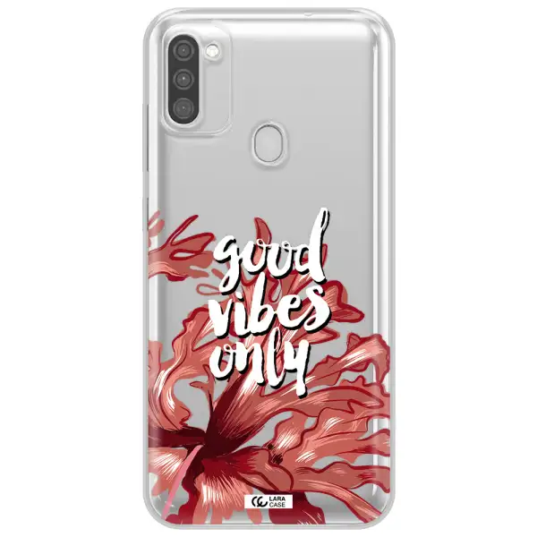 Tropical Vibes Red Samsung M11 Clear TPU Case