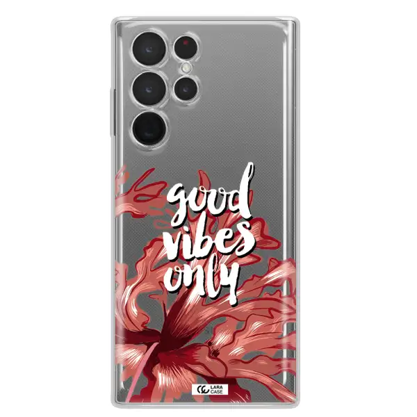 Tropical Vibes Red Samsung S 22 Ultra Clear TPU Case