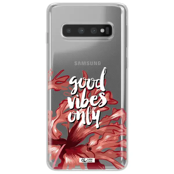 Tropical Vibes Red Samsung S10 Clear TPU Case