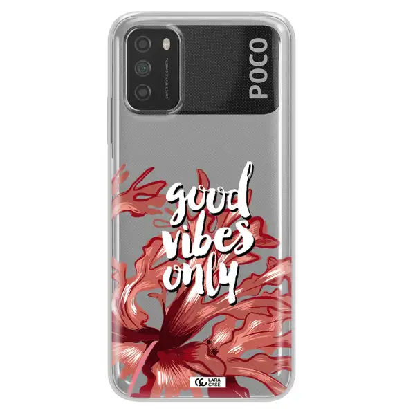 Tropical Vibes Red Xiaomi Poco M3 Clear TPU Case