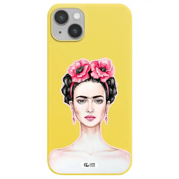 Ferida Watercolor Apple iPhone 14 plus Silicone canary yellow Case