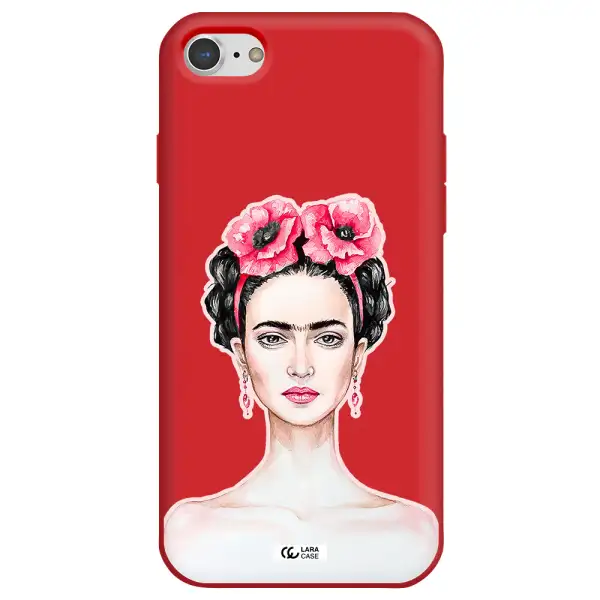 Ferida Watercolor Apple iPhone 8 Silicone Imperial Red Case