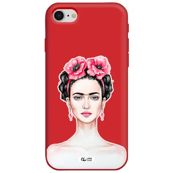 Ferida Watercolor Apple iPhone se 2020 Silicone Imperial Red Case