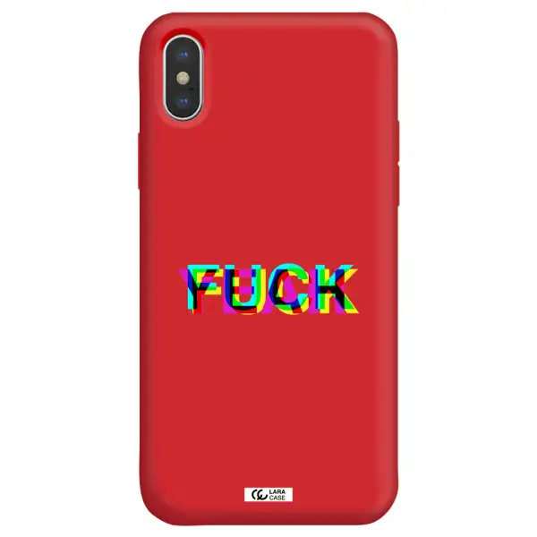 F#*K Yeah Apple iPhone X Silicone Imperial Red Case