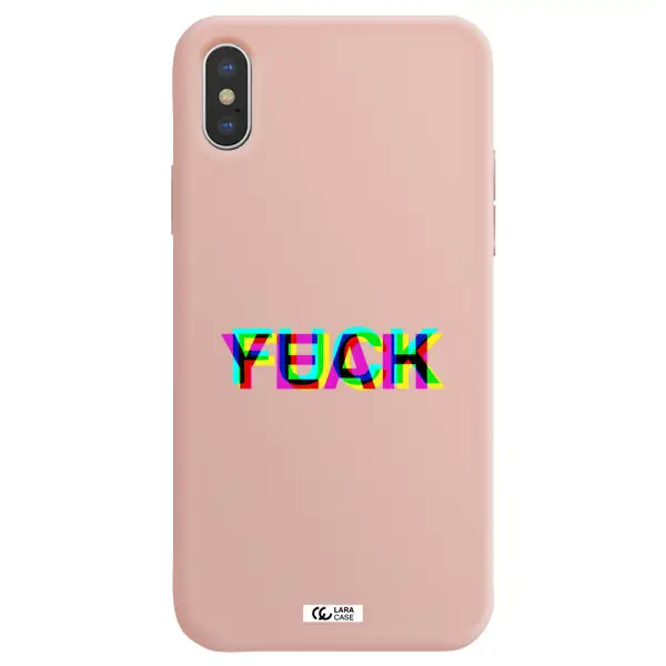 F#*K Yeah Apple iPhone X Silicone pastel pink Case