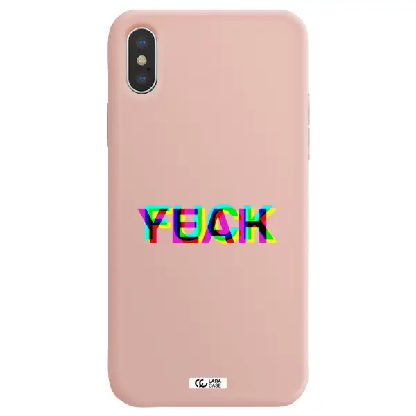 F#*K Yeah Apple iPhone XS Silicone pastel pink Case