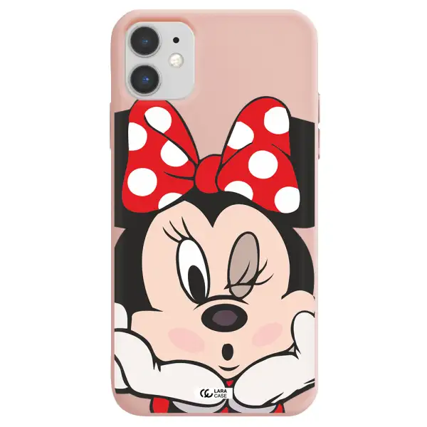 Minnie Mouse Apple iPhone 11 Silicone pastel pink Case