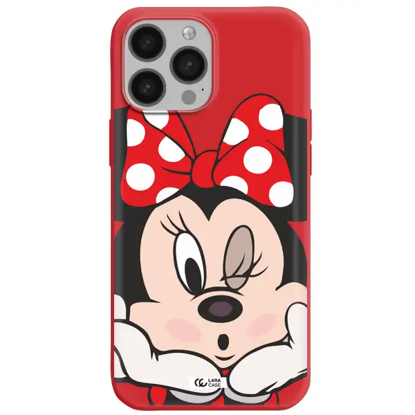 Minnie Mouse Apple iPhone 13 Pro Max Silicone Imperial Red Case
