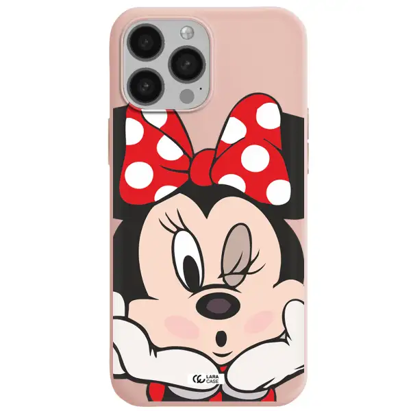 Minnie Mouse Apple iPhone 13 Pro Max Silicone pastel pink Case
