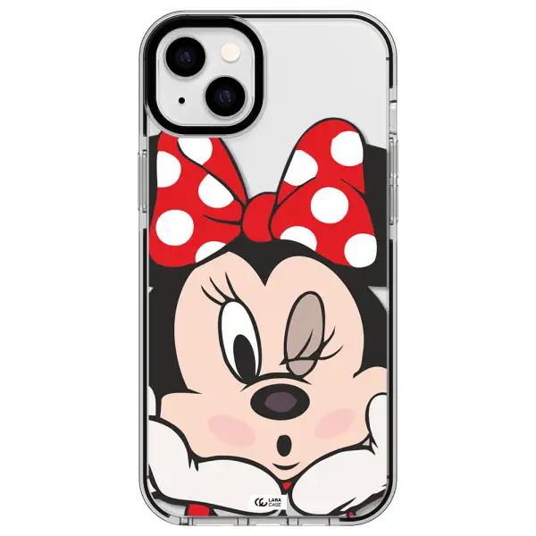 Minnie Mouse Apple iPhone 14 plus impact black border Case