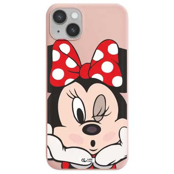 Minnie Mouse Apple iPhone 14 plus Silicone pastel pink Case