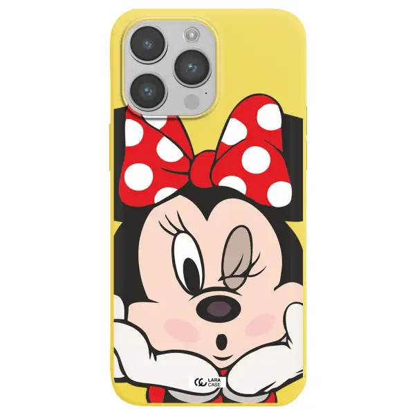 Minnie Mouse Apple iPhone 14 pro Silicone canary yellow Case