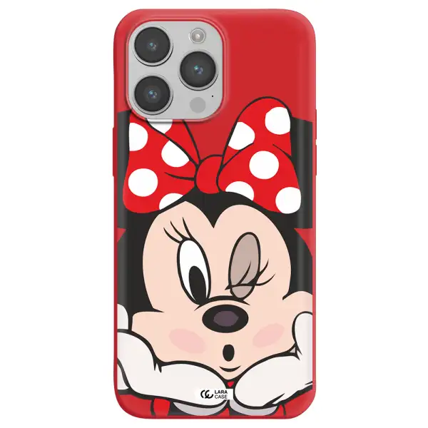 Minnie Mouse Apple iPhone 14 pro Silicone Imperial Red Case